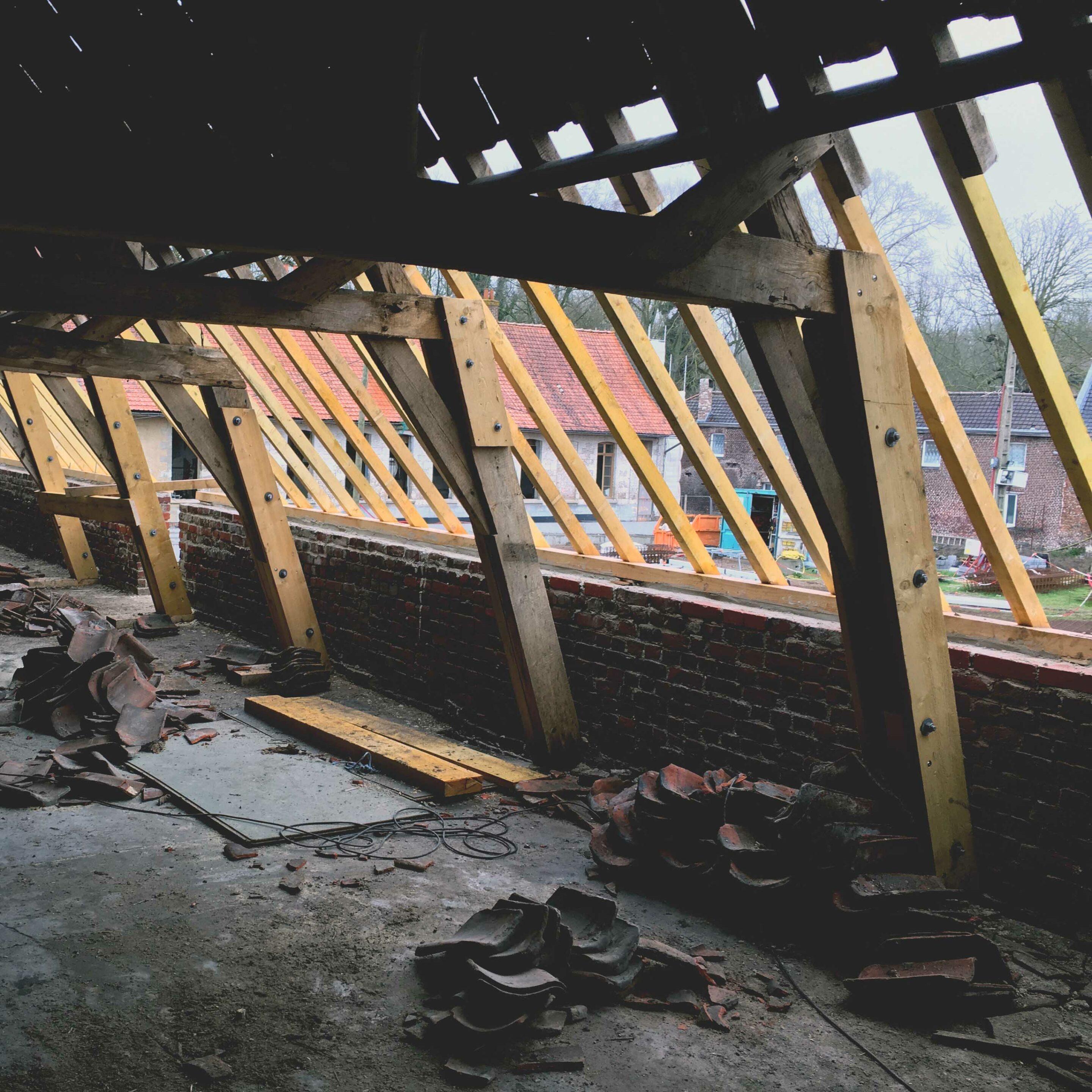 Ouvrages Spéciaux Rénovation Charpente bois Bondues ferme de l'hôtel - Charpentier des Flandres