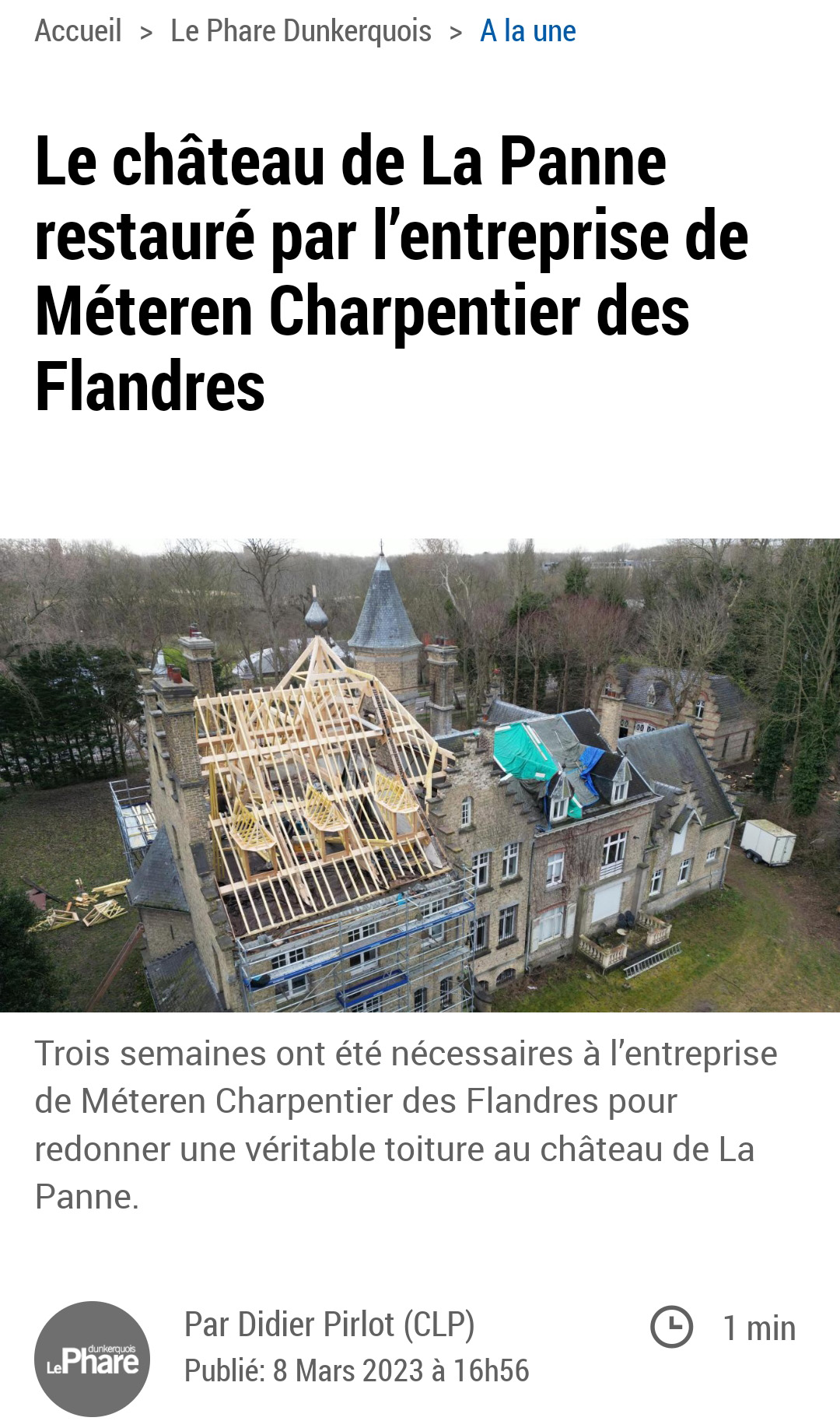 article-lindicateur-nord-litooral-chateau-la-panne-restauration-charpentier-des-flandres
